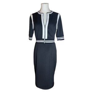 LDT Black and White Sheath Dress Size 2